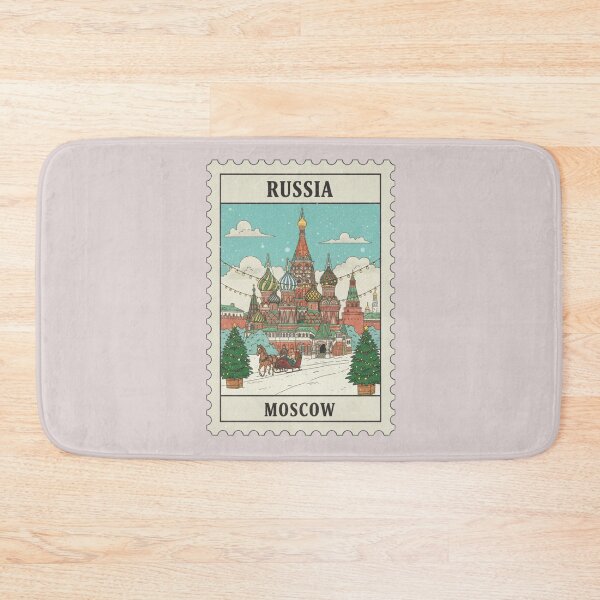 Item preview, Vintage Whimsical Moscow Christmas Stamp designed and sold by allaboutstamps.