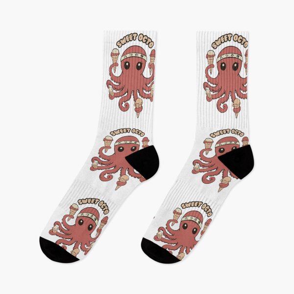 Artikelvorschau, Kawaii Oktopus mit Eiscreme mit Vintage-Geschmack entworfen und verkauft von OrenjiArtShop.