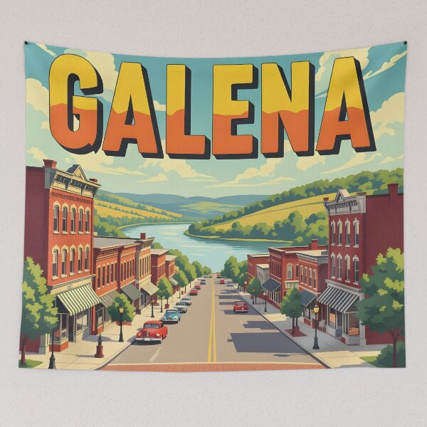 Item preview, Galena, Illinois, USA: Vintage-Style Painterly Travel Poster designed and sold by LSVart.