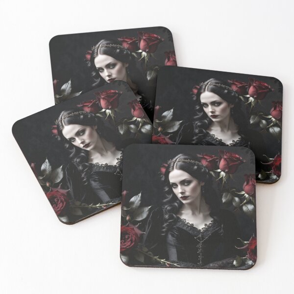 Artikelvorschau, Gothic Rosenkönigin – Dunkles Viktorianisches Porträt mit Blutroten Rosen entworfen und verkauft von Visualynx.