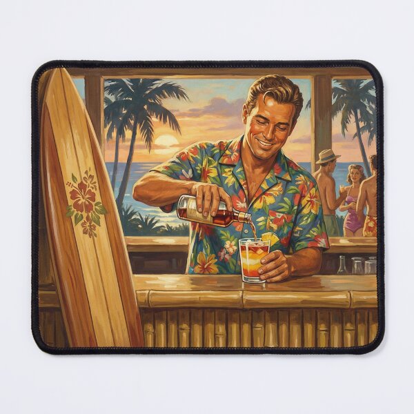 Item preview, "MAI TAI – ALOHA IN EVERY SIP!" Vintage 1950s California Surf Bar Poster designed and sold by Cozy-Old-Pub.