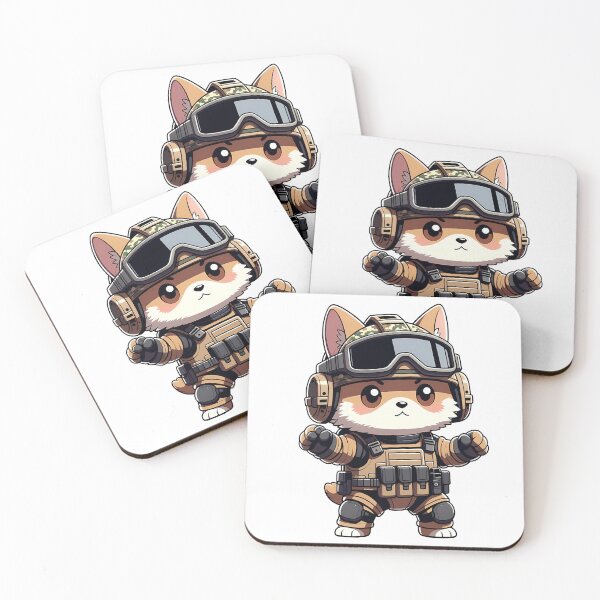 Item preview, Cute Tactical Dog Soldier Military Cartoon designed and sold by k3rstman1.