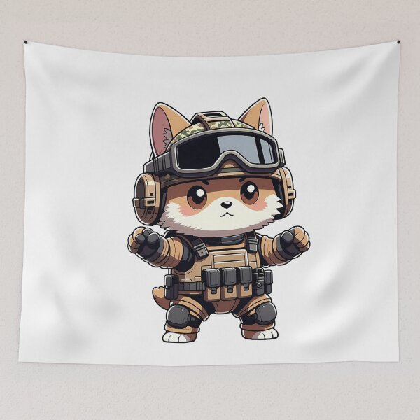 Item preview, Cute Tactical Dog Soldier Military Cartoon designed and sold by k3rstman1.