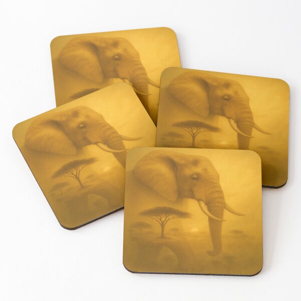 Item preview, Elephant of Dawn – Golden Savannah Spirit | GeoWild Designs designed and sold by GeoWild Designs.