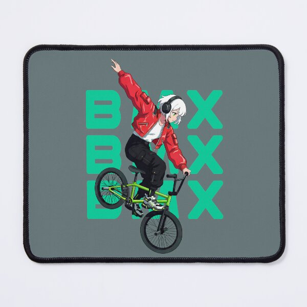 Item preview, Urban Anime BMX Rider - Green Typography Streetwear Art designed and sold by Tiny-roar-studio.