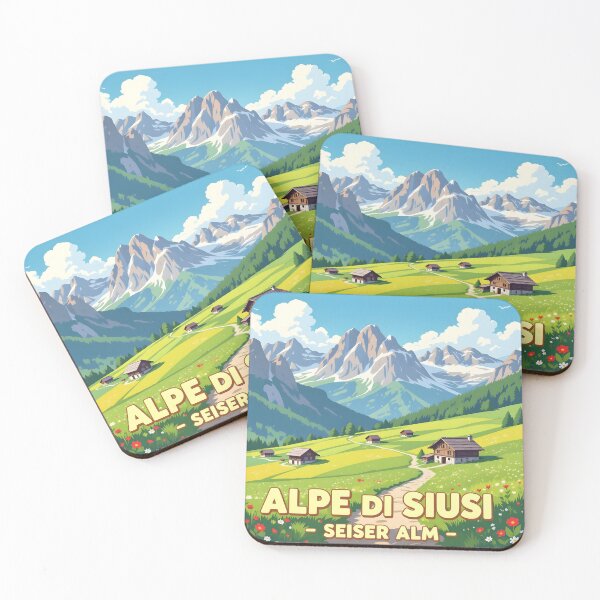 Artikelvorschau, Seiser Alm, Dolomiten, Italien: Vintage-Reiseposter im malerischen Stil entworfen und verkauft von LSVart.