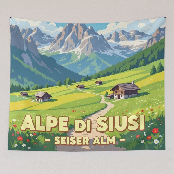 Item preview, Alpe di Siusi, Dolomites, Italy: Vintage-Style Painterly Travel Poster designed and sold by LSVart.