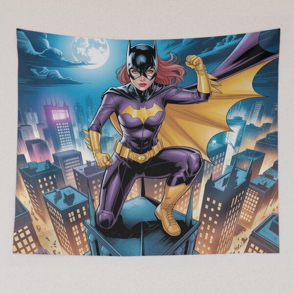 Item preview, Batgirl's Lunar Stand: Gotham's Purple Powerhouse Under the Moon - DC Comics Fan Art designed and sold by Midnight Veil Designs.