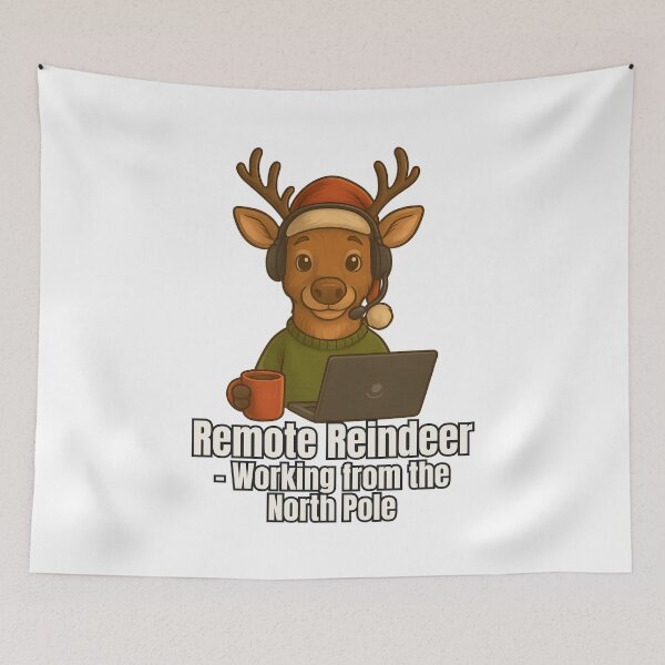 Item preview, Remote Reindeer – Working from the North Pole designed and sold by SVALANART.