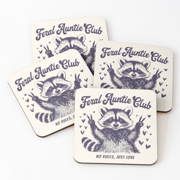 Item preview, Feral Auntie Club Funny Raccoon Aunt Retro  designed and sold by Y-Vibes.