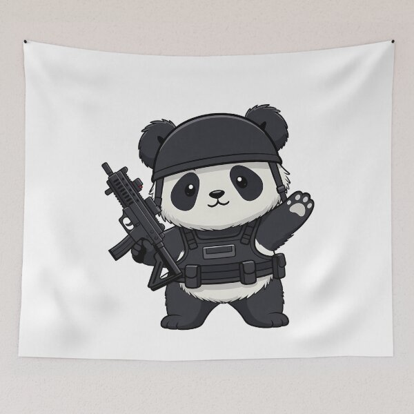 Item preview, Cute Tactical Panda Soldier with Gun designed and sold by k3rstman1.