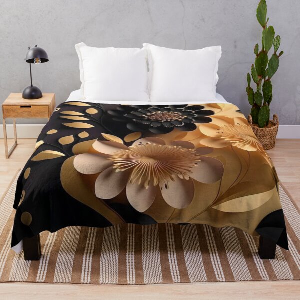 Item preview, 3D Black and Gold Floral Decor Graphic for Apparel & Home Decor designed and sold by Compass and a Camera.