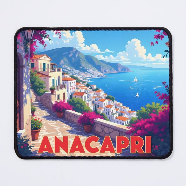 Item preview, Anacapri, Capri, Italy: Vintage-Style Painterly Travel Poster designed and sold by LSVart.