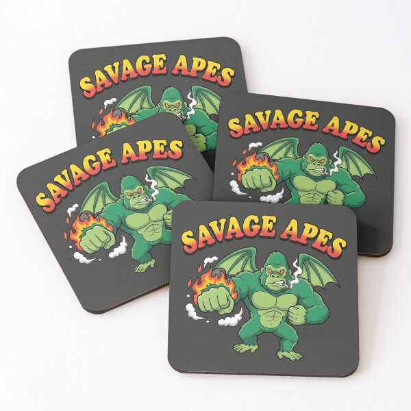 Item preview, Savage Apes - Green Gorilla with Wings and Fire Punch designed and sold by AwesomeBeyondLimits.