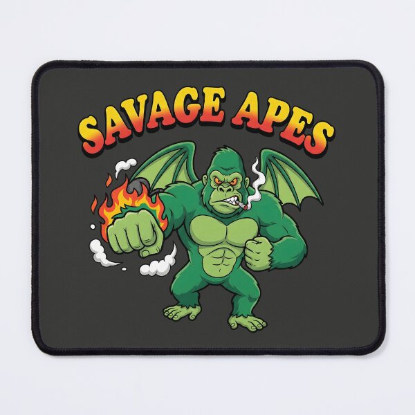 Item preview, Savage Apes - Green Gorilla with Wings and Fire Punch designed and sold by AwesomeBeyondLimits.