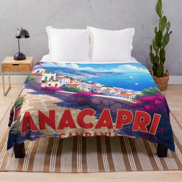 Item preview, Anacapri, Capri, Italy: Vintage-Style Painterly Travel Poster designed and sold by LSVart.