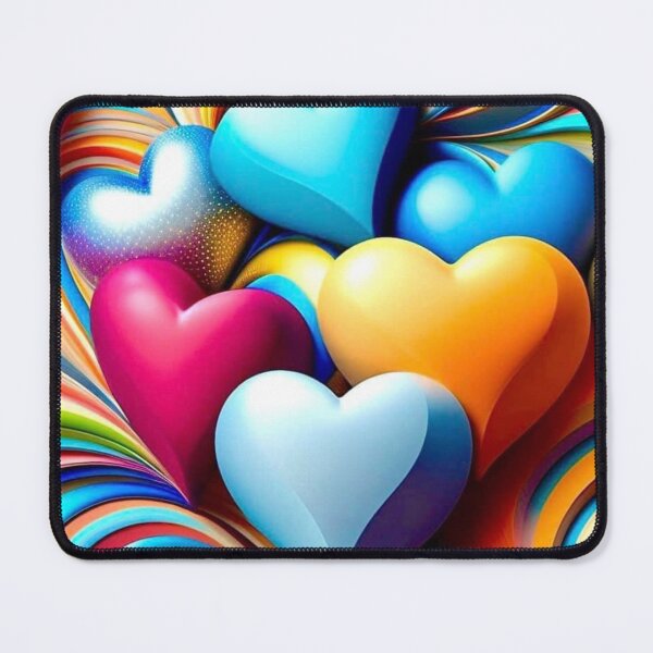 Item preview, 3D Colorful Hearts Design – Vibrant Romantic Graphic for Apparel & Home Decor designed and sold by Compass and a Camera.