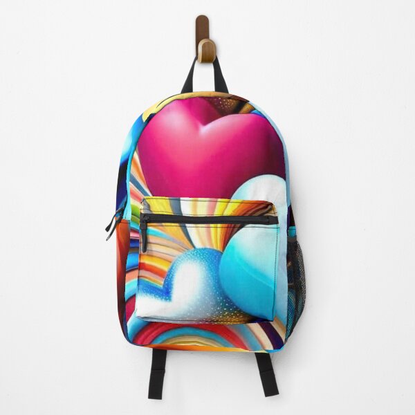Item preview, 3D Colorful Hearts Design – Vibrant Romantic Graphic for Apparel & Home Decor designed and sold by Compass and a Camera.