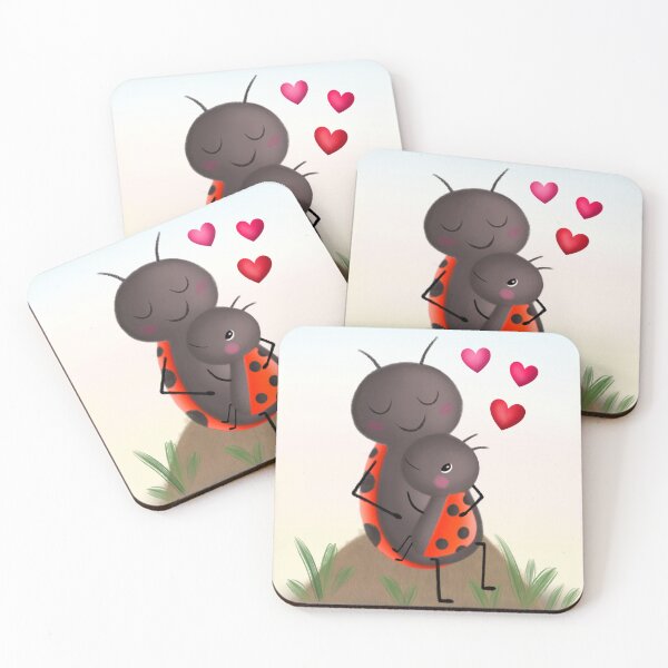 Item preview, Cute Mother & Baby Ladybugs – Sweet Love Bug Illustration designed and sold by LiudmylaMaika.