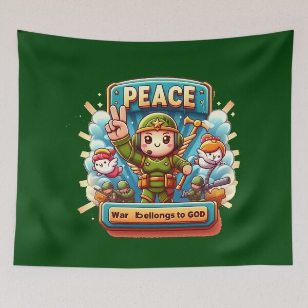 Item preview,  War Belongs to God | Cute Comic 3D Christian Label Art ,  designed and sold by PaintMeWorld.