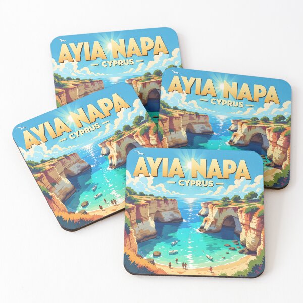 Item preview, Ayia Napa, Cyprus: Vintage-Style Painterly Travel Poster designed and sold by LSVart.