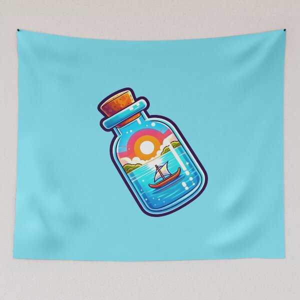 Item preview, Cute Outrigger Canoe in a Bottle designed and sold by GREENZ0NE.