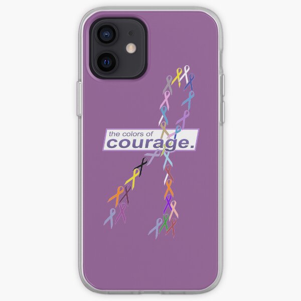The Colors of Courage Cancer Awareness Ribbons Illustration iPhone Soft Case