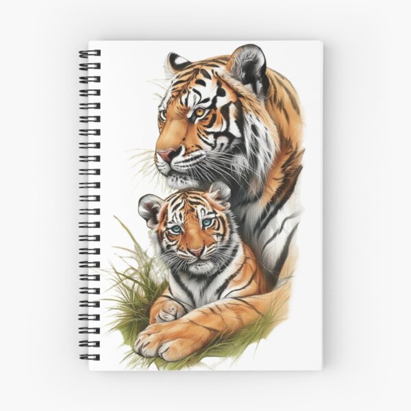 Item preview, Mother Tiger and Baby Realistic Color Illustration designed and sold by CHRIST5000.