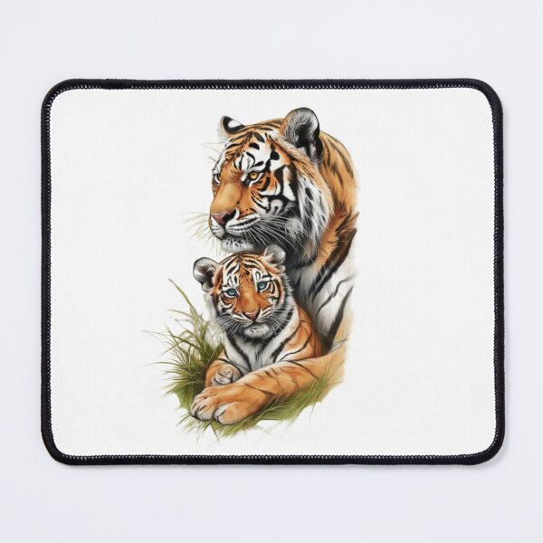 Item preview, Mother Tiger and Baby Realistic Color Illustration designed and sold by CHRIST5000.
