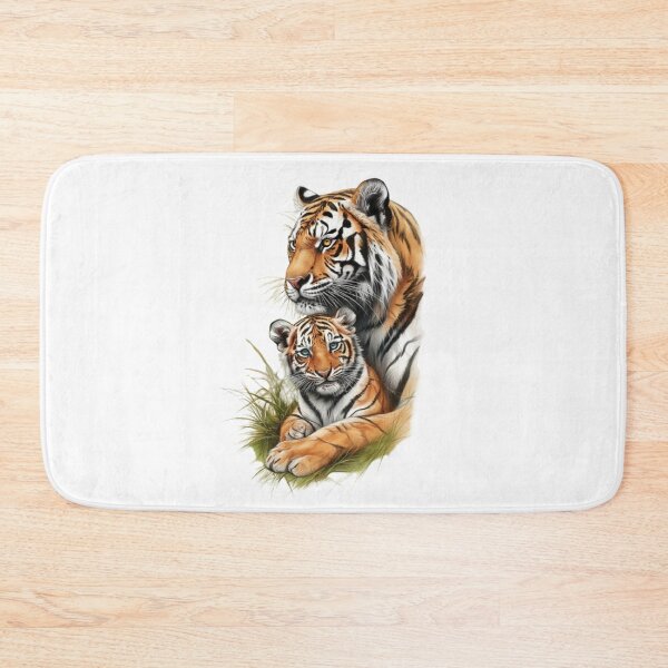 Item preview, Mother Tiger and Baby Realistic Color Illustration designed and sold by CHRIST5000.