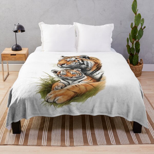 Item preview, Mother Tiger and Baby Realistic Color Illustration designed and sold by CHRIST5000.