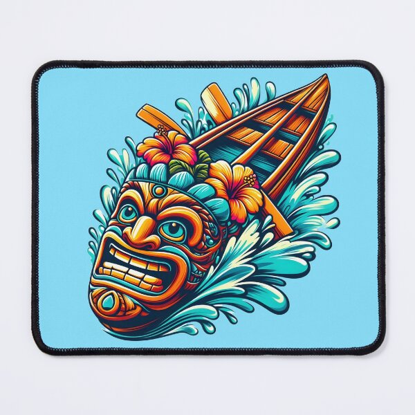 Item preview, Vibrant Tiki Mask and Outrigger Canoe designed and sold by GREENZ0NE.