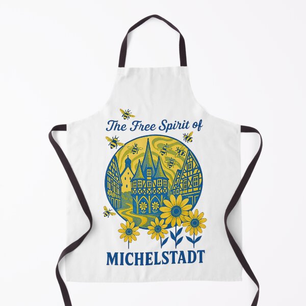 Item preview, The Free Spirit of Michelstadt – Retro Design with Town Hall, Bees & Flowers designed and sold by IsyLaneDesign.