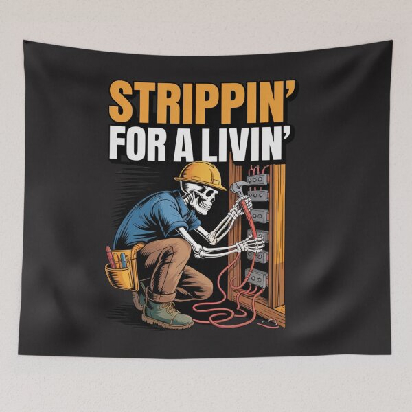 Item preview, Trippin' For A Livin' Funny Skeleton Electrician Lover designed and sold by Clairenity Studio.