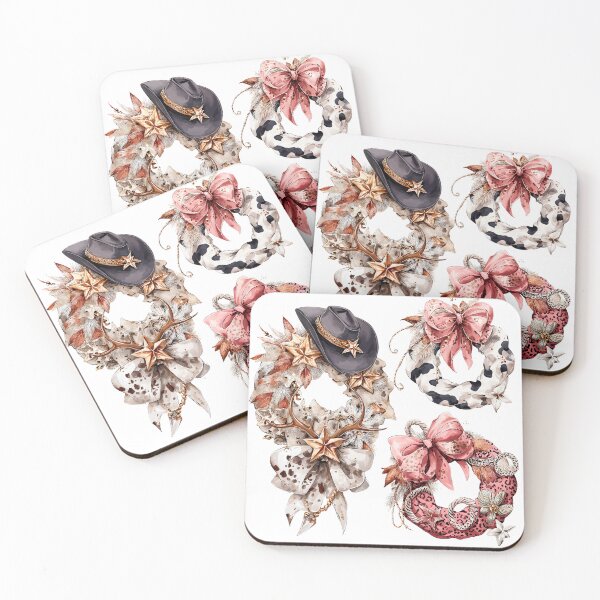 Item preview, Western Cowprint Holiday Wreath Trio designed and sold by Anastasiia Yurevych.