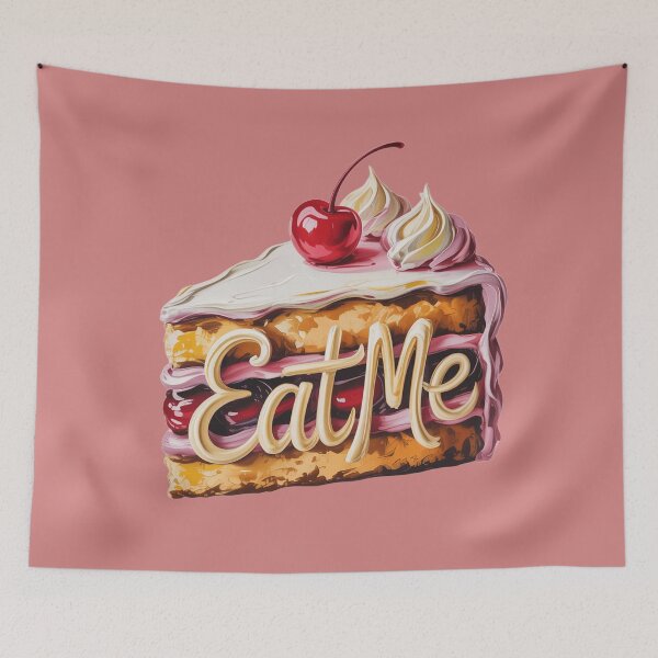 Item preview, A piece of cake with a cherry,oil paint. designed and sold by elegantpaterns.