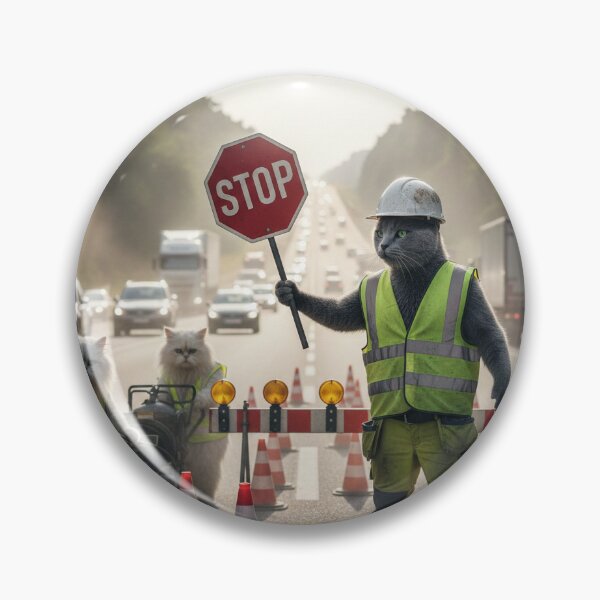 Item preview, Cat Construction Crew Traffic Control designed and sold by Auroracat2025.