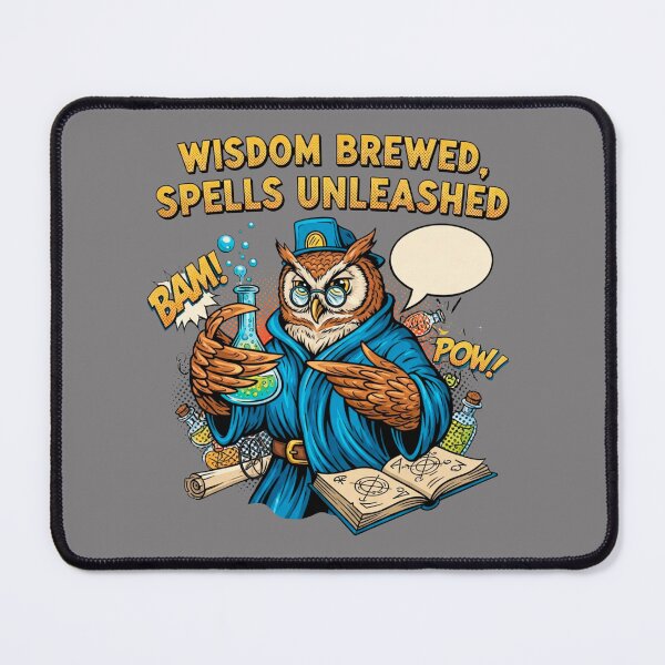 Item preview, Vintage Comic Book Wizard Owl Wisdom Brewed Spells Unleashed designed and sold by SholoStudio.