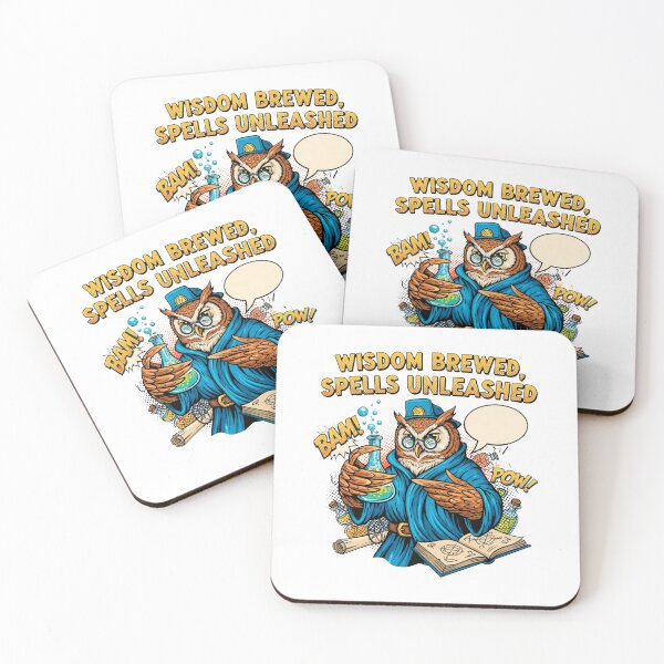 Item preview, Vintage Comic Book Wizard Owl Wisdom Brewed Spells Unleashed designed and sold by SholoStudio.