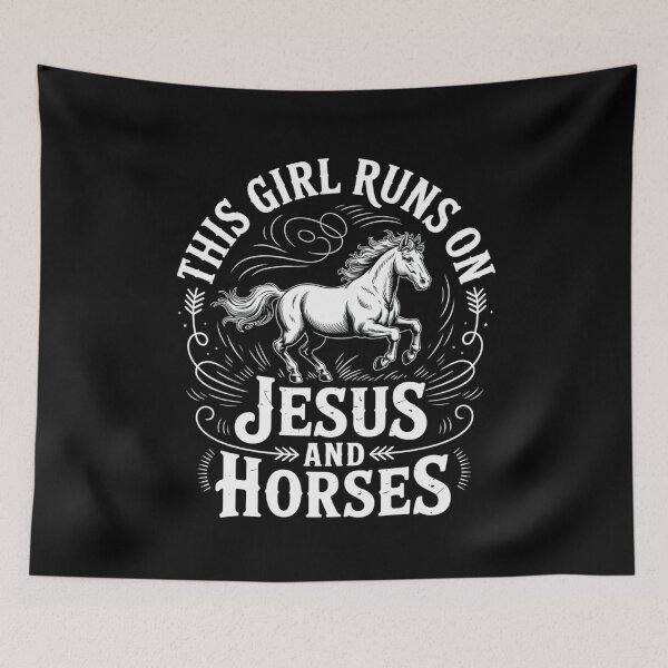 Item preview, Girl Runs Jesus Horses Faith Equestrian Rider Horseback Riding designed and sold by Gogetgiggles.