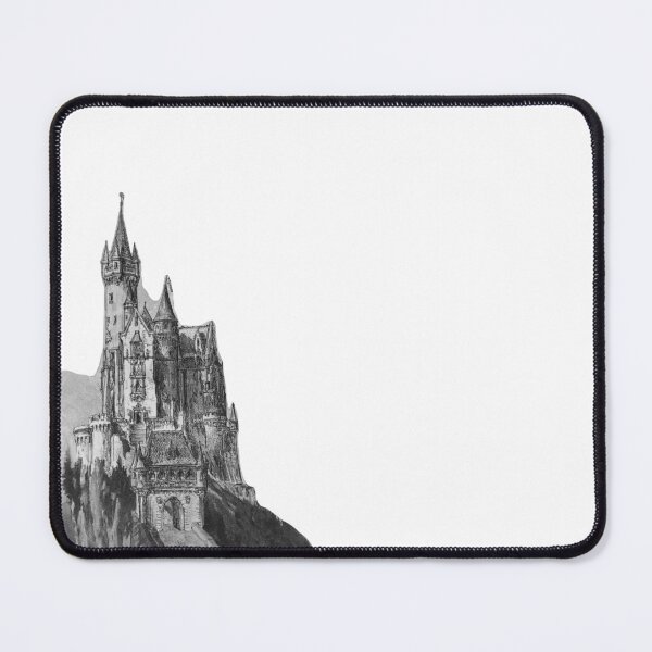 Item preview, Vintage Cliffside Castle Drawing designed and sold by Adronia.