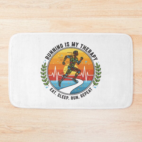 Item preview, Running Is My Therapy Sunset Runner – Eat Sleep Run Repeat Fitness Motivation Design designed and sold by Cloud-Riders.