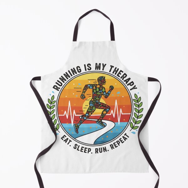 Item preview, Running Is My Therapy Sunset Runner – Eat Sleep Run Repeat Fitness Motivation Design designed and sold by Cloud-Riders.