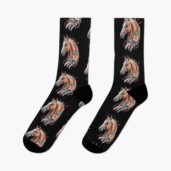 Item preview, Horse Floral Equestrian Western Country Farm Native American Boho designed and sold by Gogetgiggles.