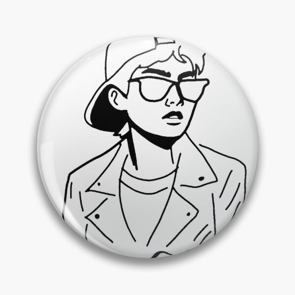 Item preview, Black logo of a cool guy with glasses and a special jacket for white clothing. designed and sold by Laura-VG.