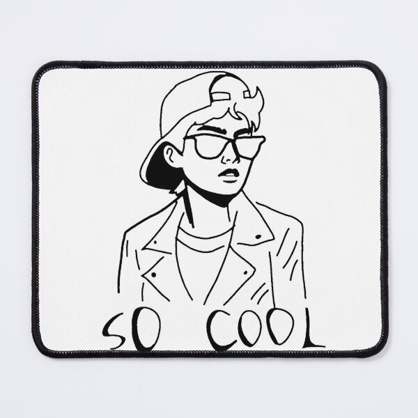 Item preview, Black logo of a cool guy with glasses and a special jacket for white clothing. designed and sold by Laura-VG.