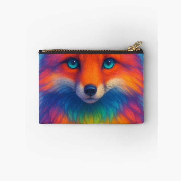 Item preview, Cosmic Rainbow Fox – Vibrant Fantasy Animal Art designed and sold by GoldenDreamGallery.