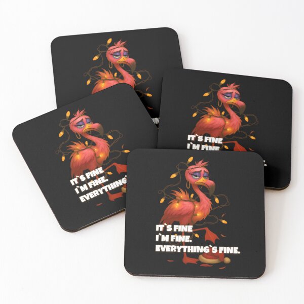 Item preview, It’s Fine Flamingo Christmas Design designed and sold by DebuggedDressed.