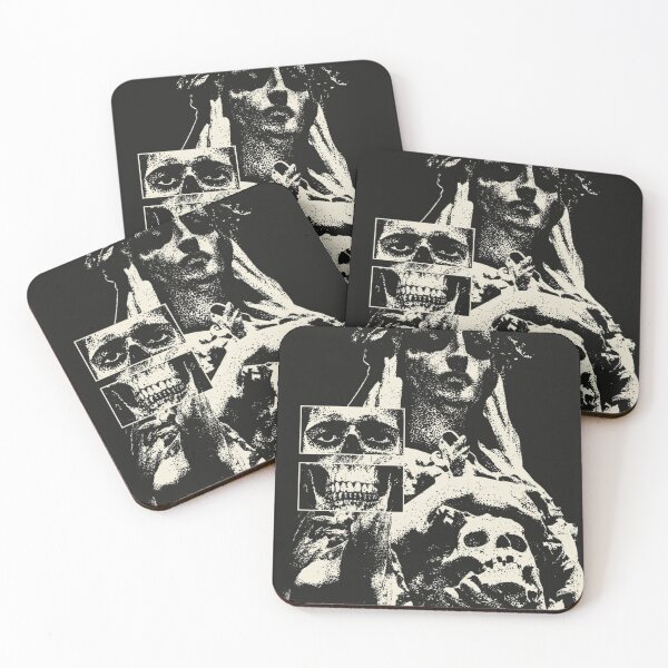 Item preview, Statue With Skulls Graphic Poster designed and sold by Adronia.