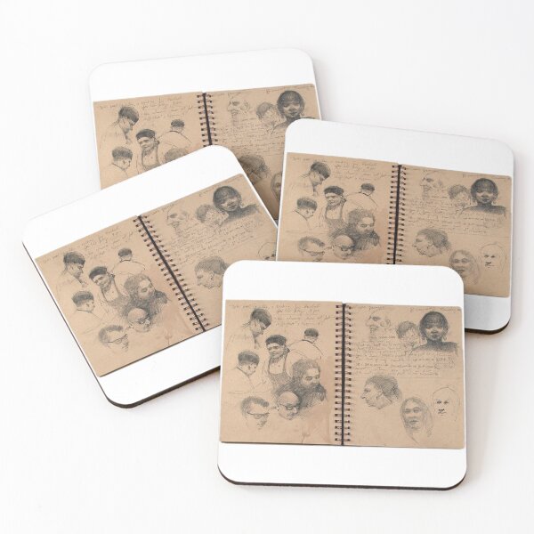 Item preview, Vintage Sketchbook Portrait Study Sticker  designed and sold by Letsgonjdevils0.